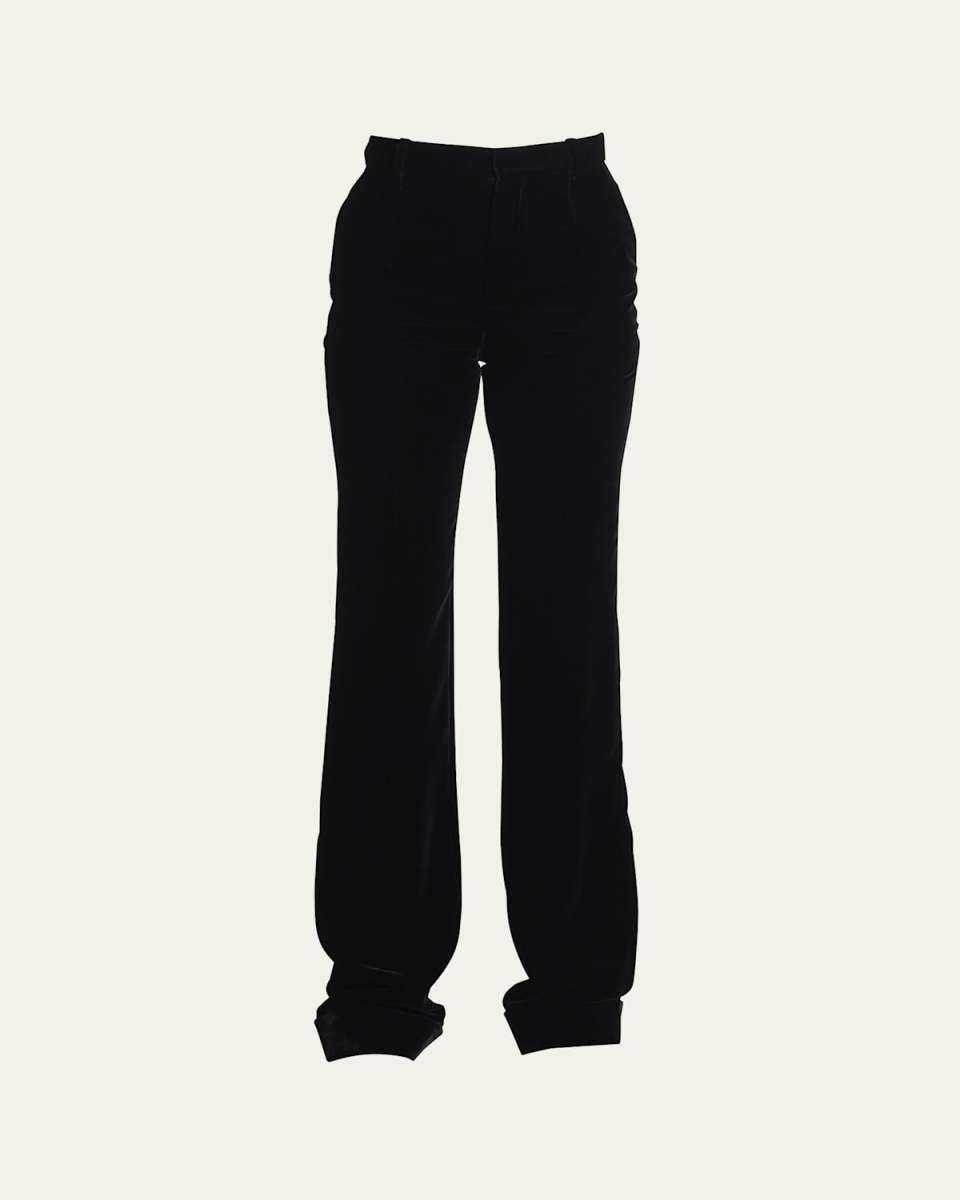 Velvet Boot-Cut Trousers